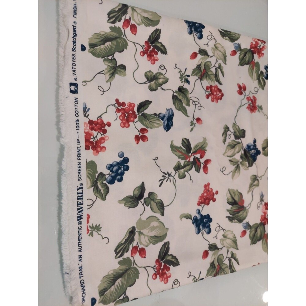 3.5y x 54" Upholstery White Waverly Orchard Trail Botanica Floral Cotton Fabric